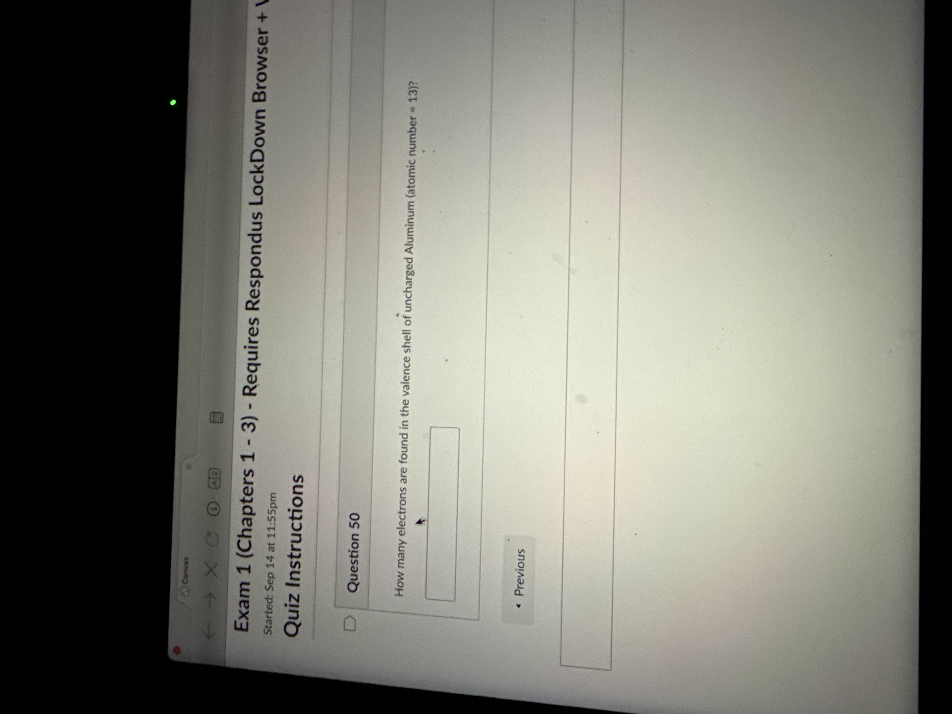 Solve Canvas Exam 1 (Chapters 1 - 3) - Requires