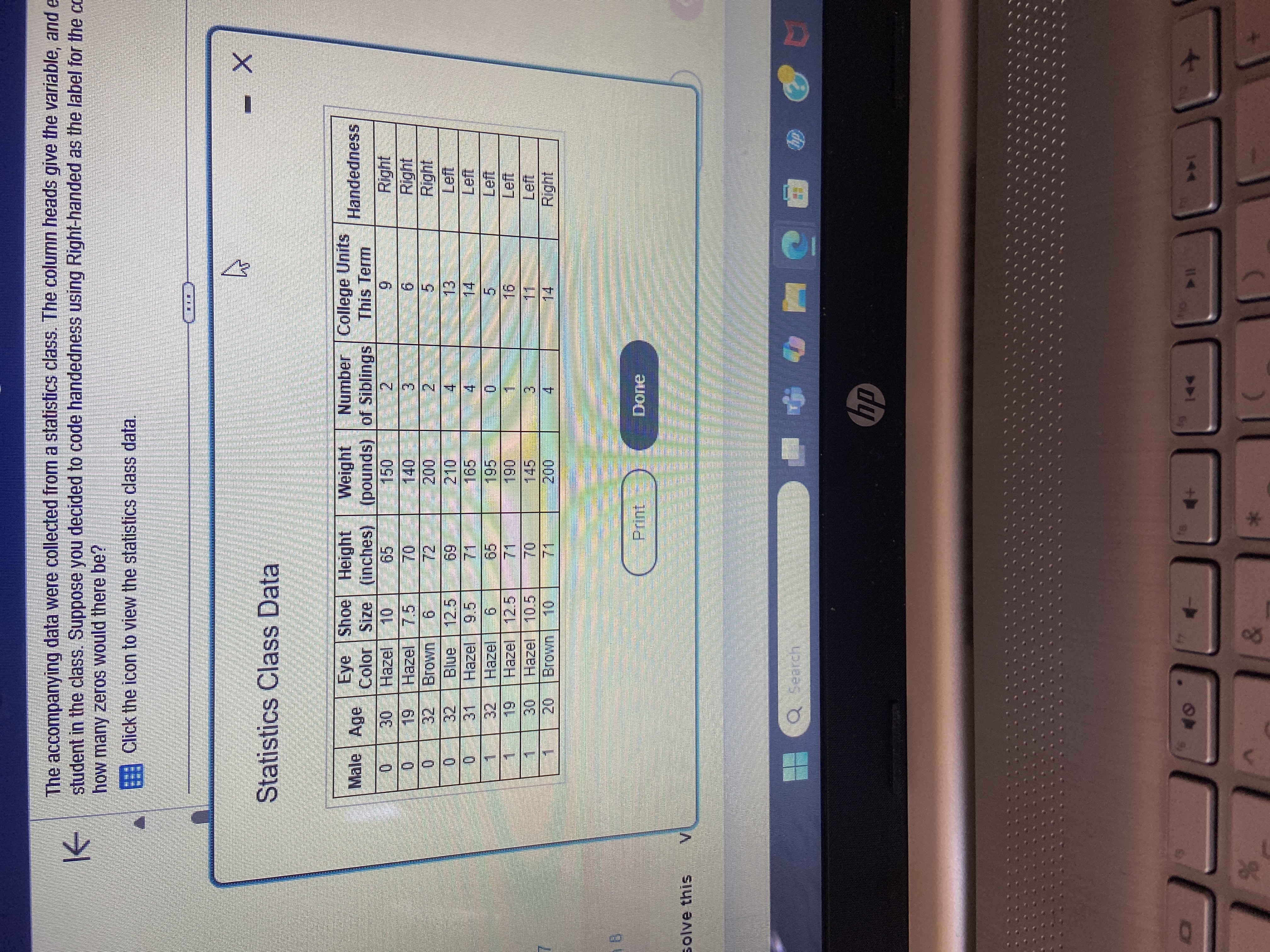 There would be how many ones and how many zeros?