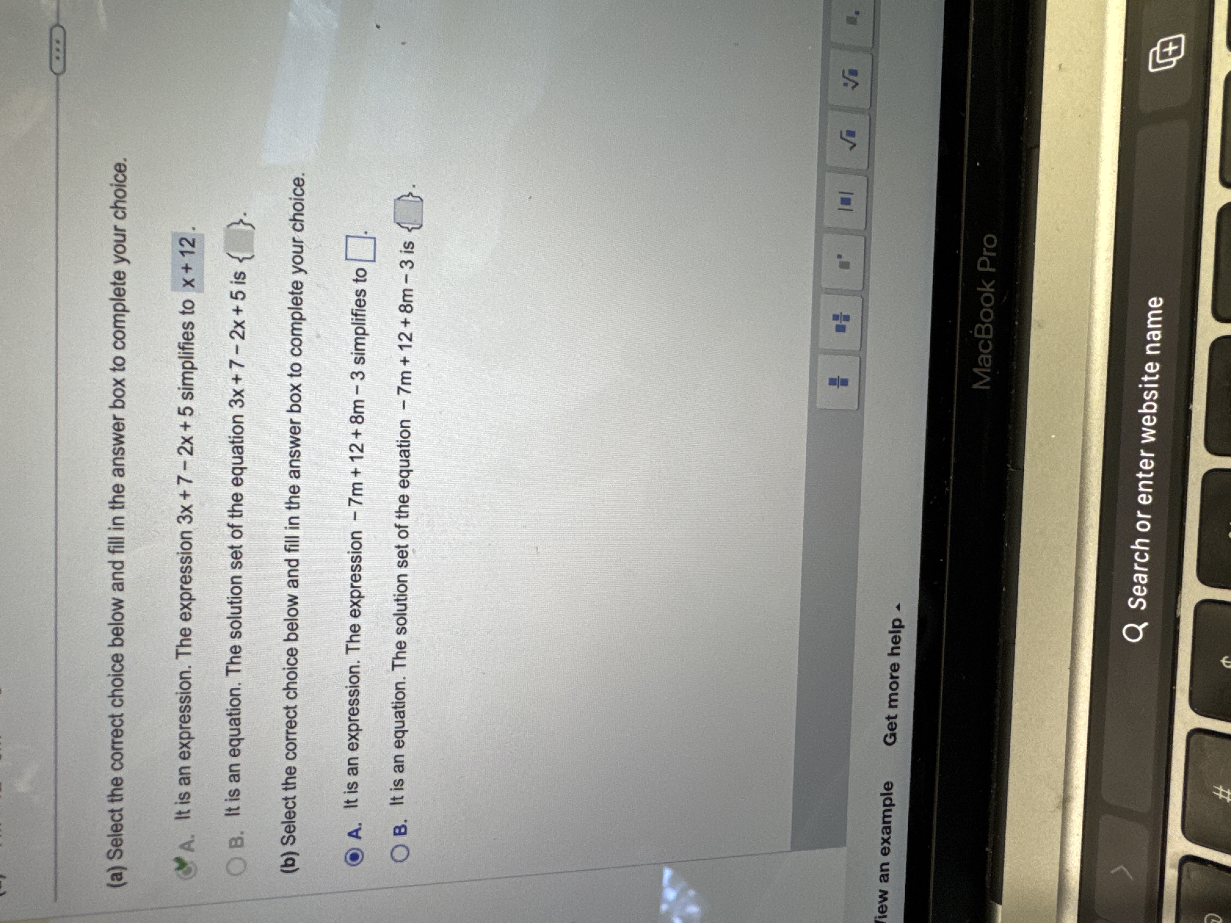 Finished the problem (b) (a) Select the correct