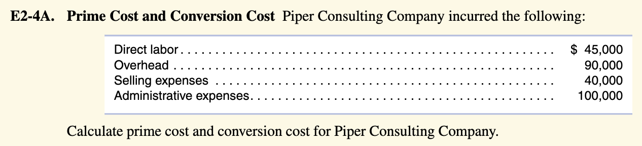 Give me the answer to the question E2-4A. Prime