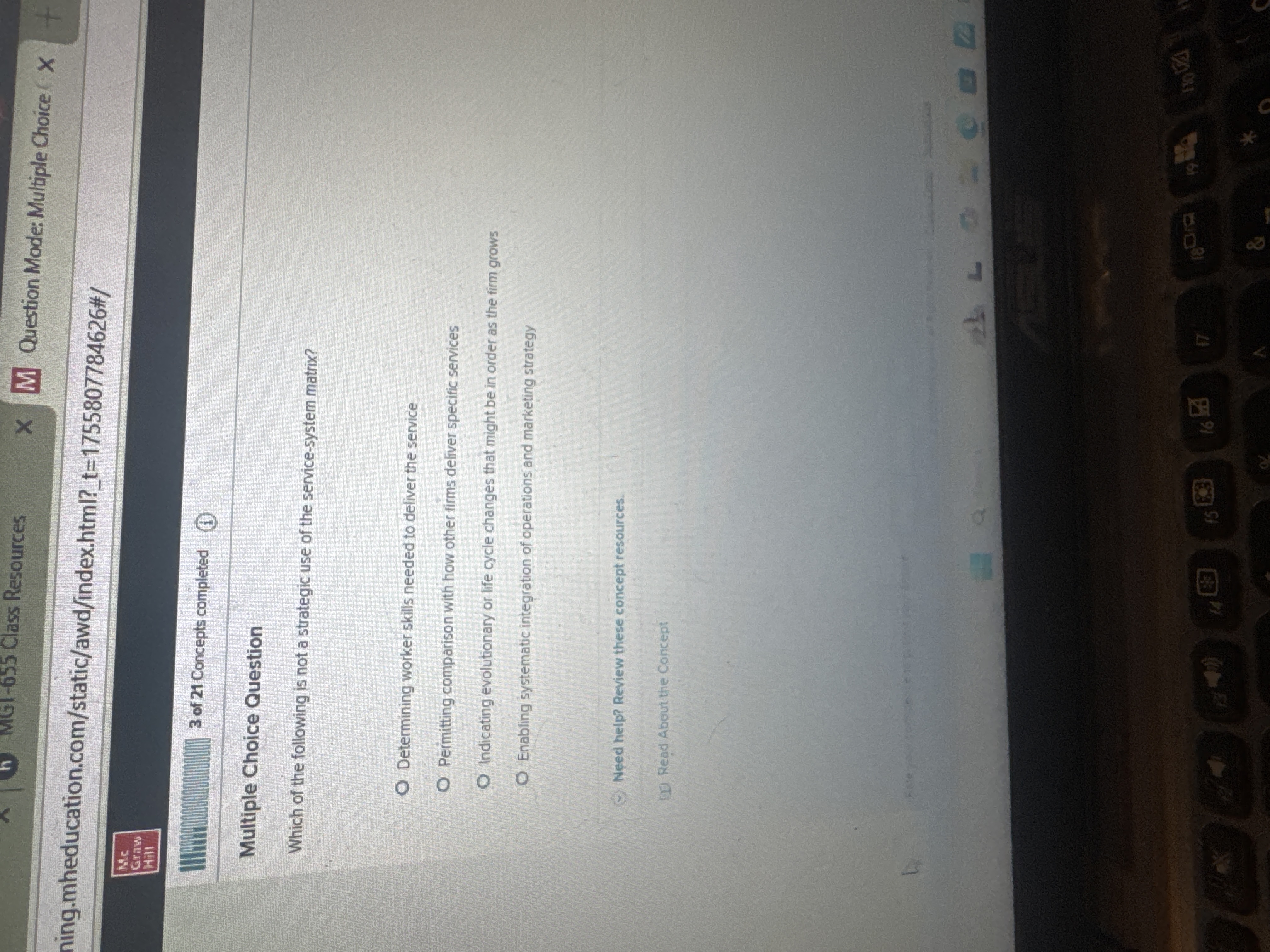 What is the answer? h MG1-635 Class Resources X M