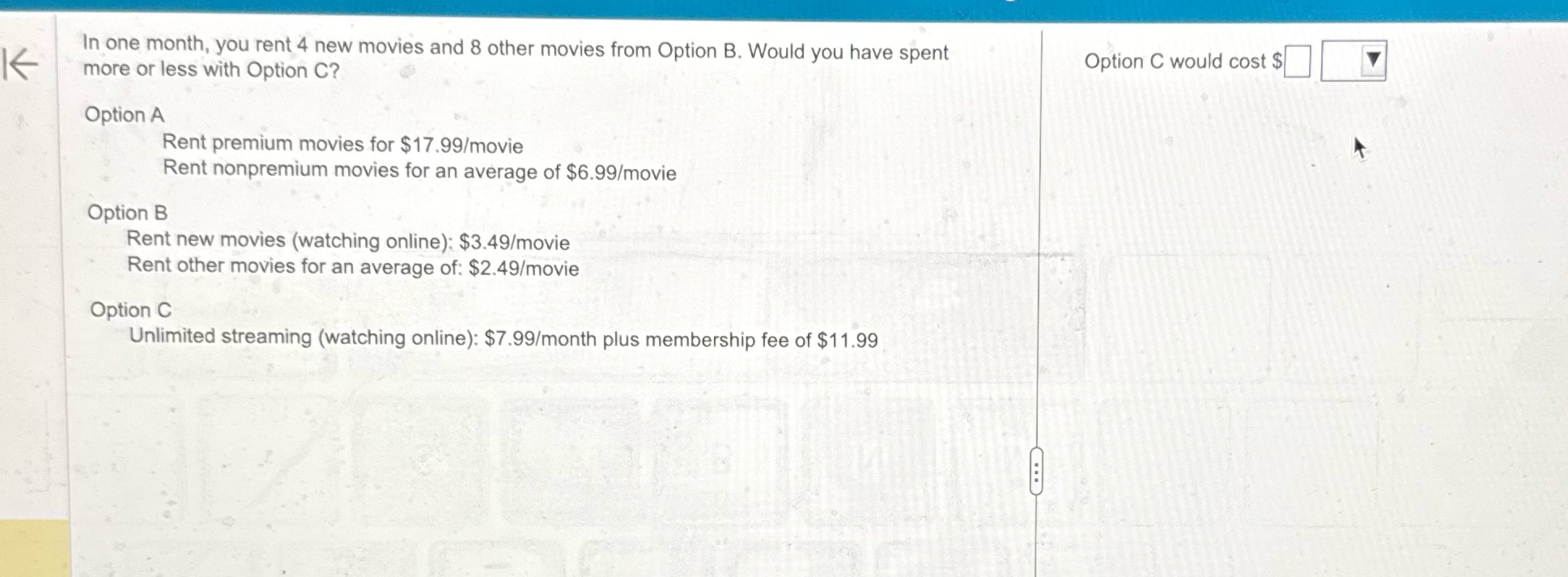 I am stuck In one month, you rent 4 new movies