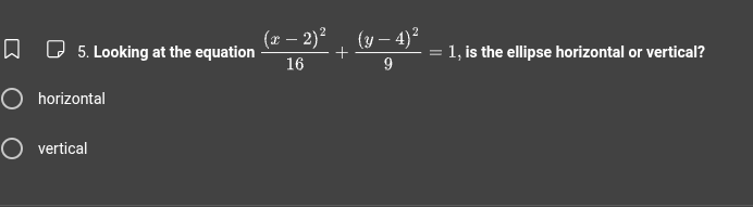 find the answer - 4) 5. Looking at the equation