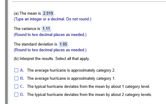 m (a) The meanis 2.019. (Type an integer or a