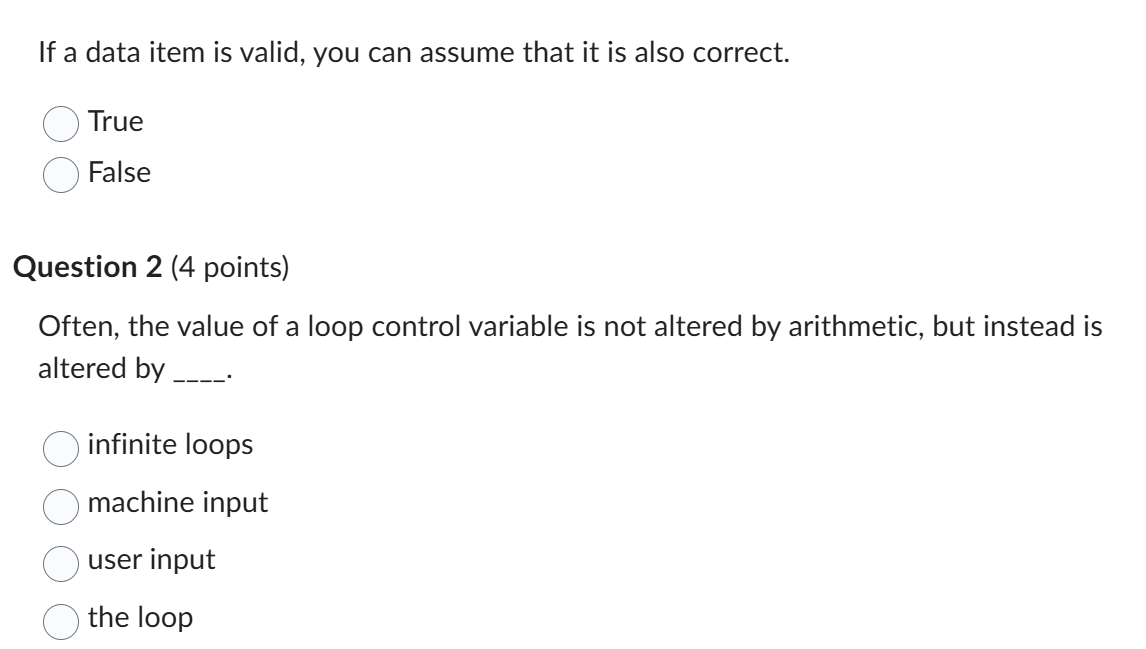 solve If a data item is valid, you can assume