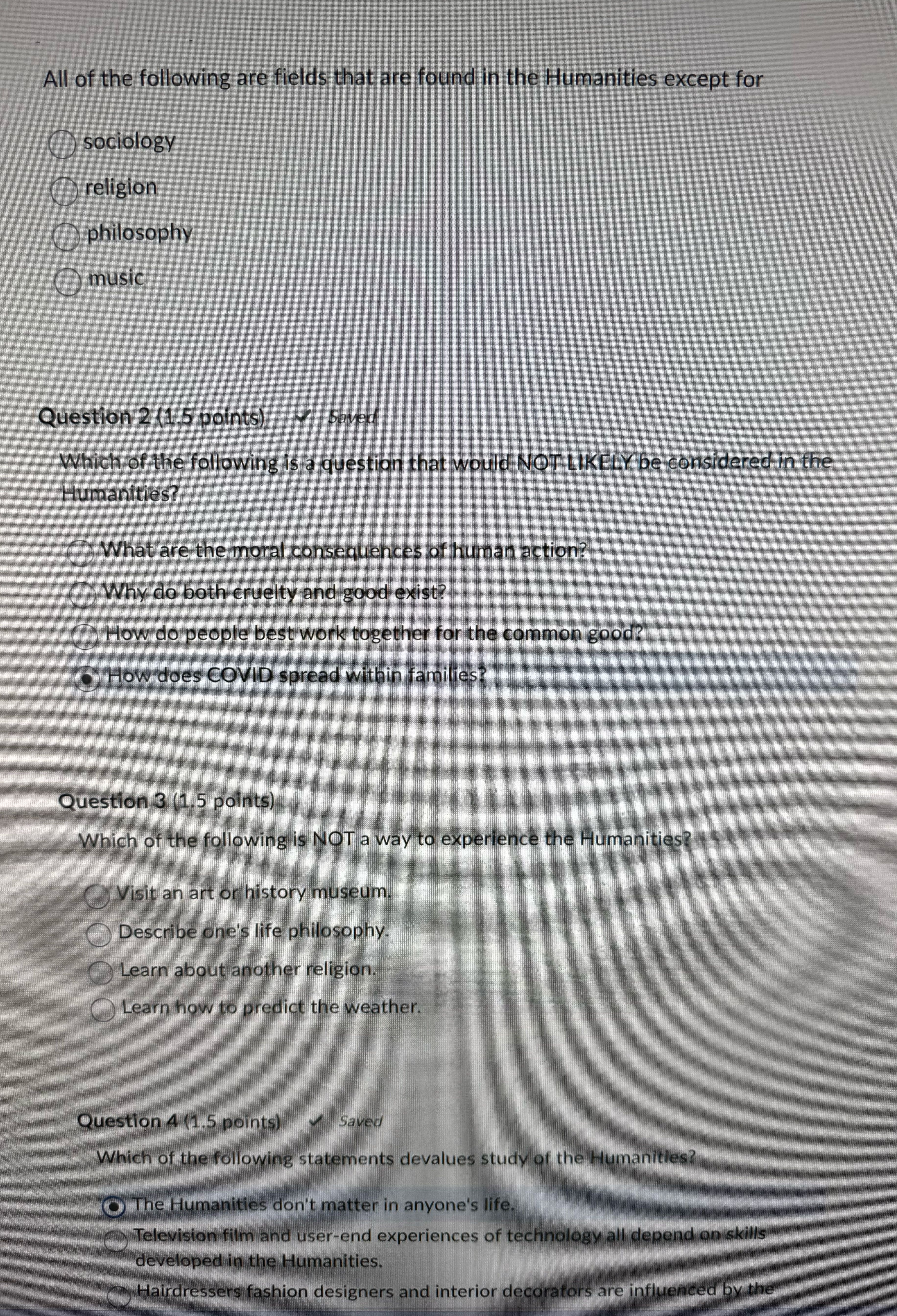 All of the following are fields that are found in