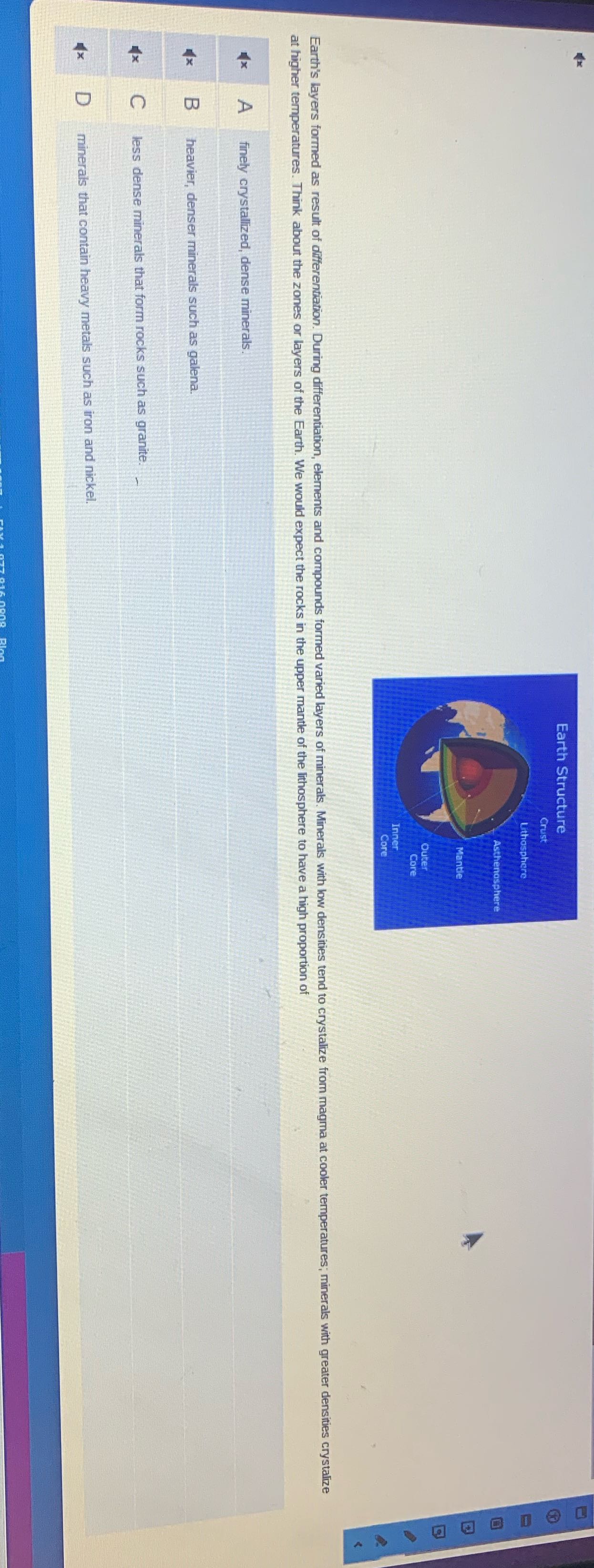 What's the answer? Earth's layers formed as