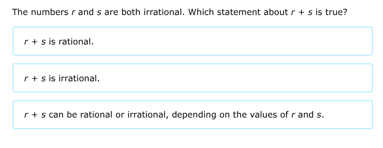 what is the correct answer The numbers r and s