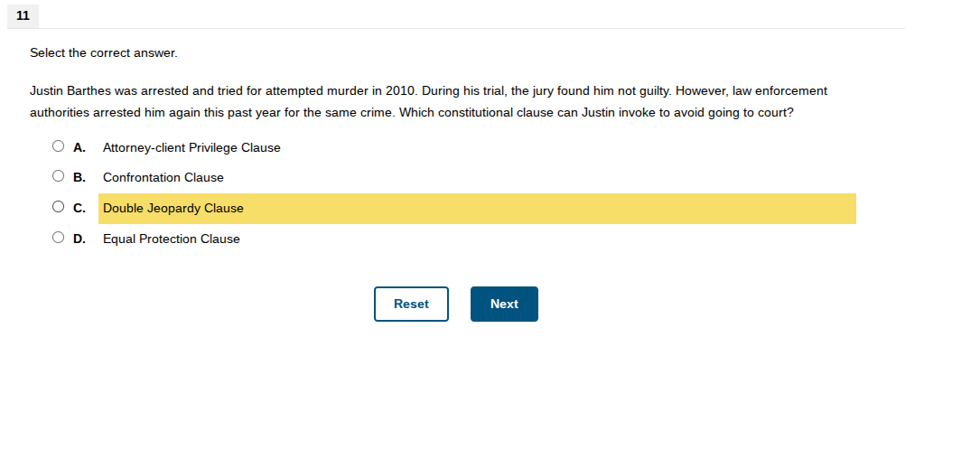 g 11 Select the correct answer. Justin Barthes
