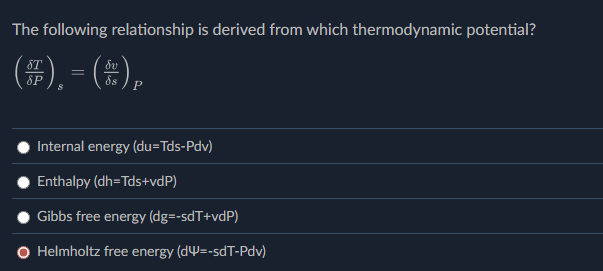 solve The following relationship is derived from