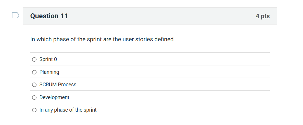 solve D Question 11 4 pts In which phase of the