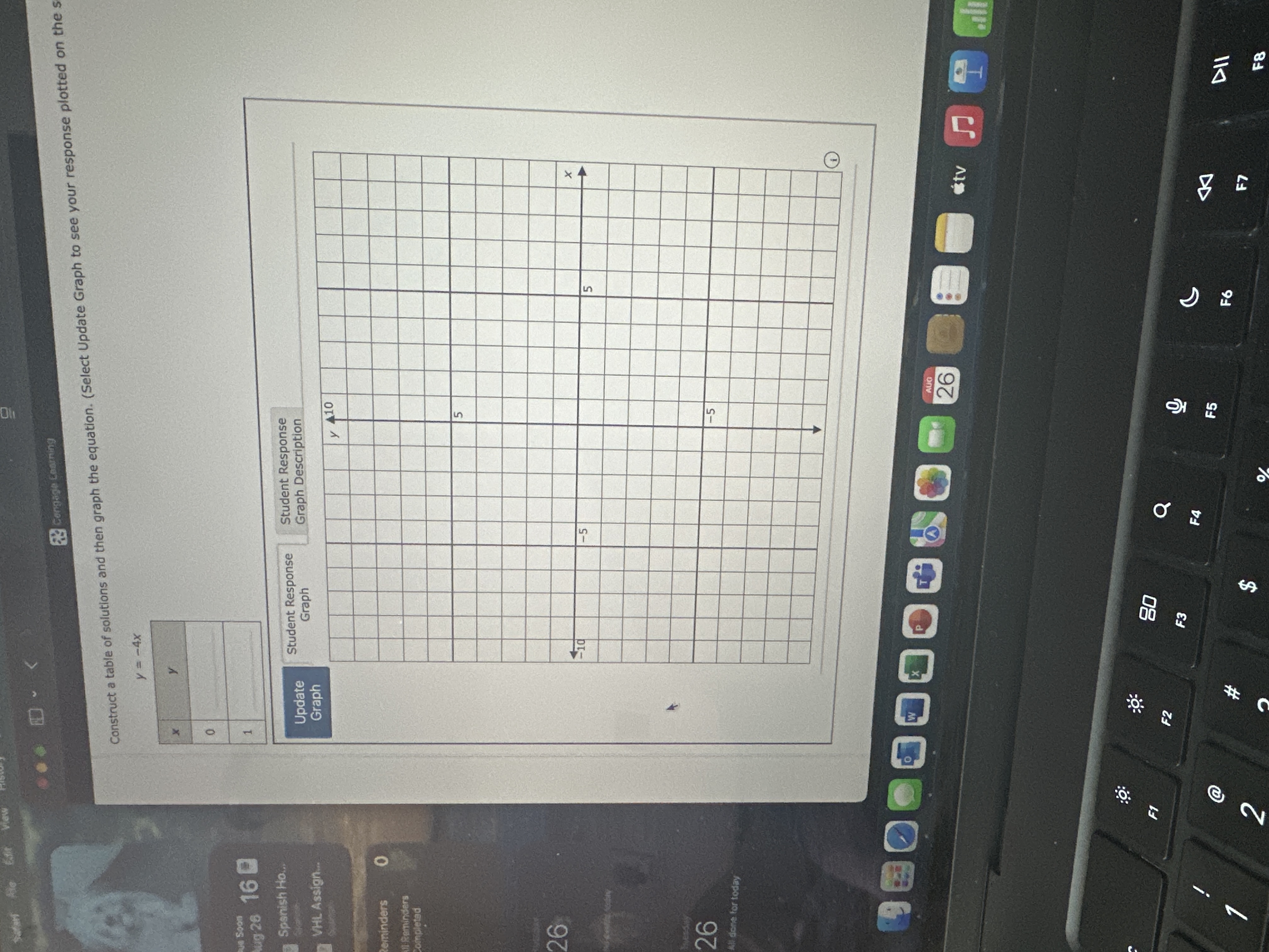 Solve Congage E Construct a table of solutions