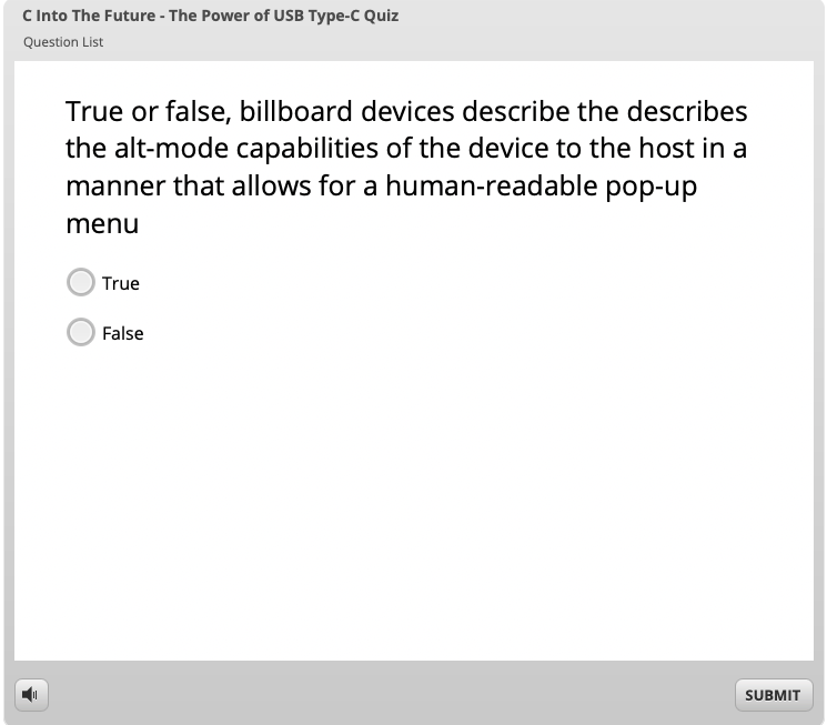 C Into The Future - The Power of USB Type-C Quiz