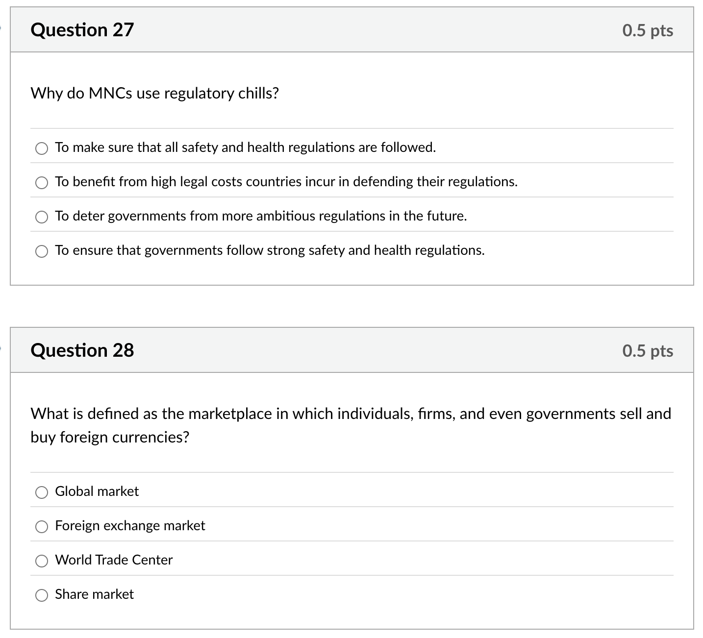 lmk Question 27 0.5 pts Why do MNCs use