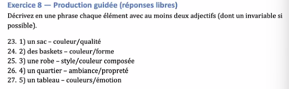 solve it Exercice 8 - Production guidee (reponses