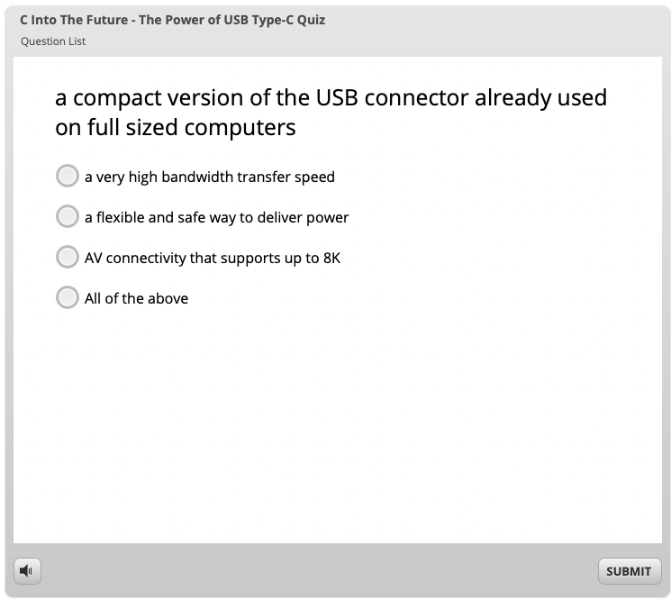 C Into The Future - The Power of USB Type-C Quiz