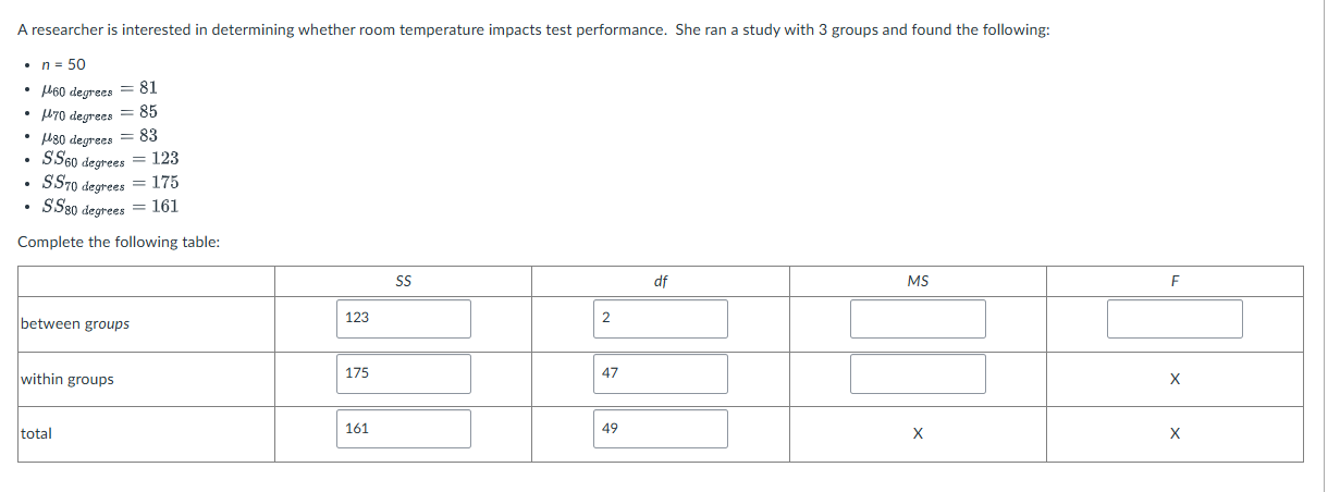 find sample sizes when n=50 A researcher is