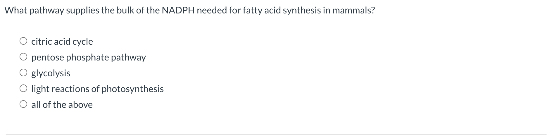 What pathway supplies the bulk of the NADPH