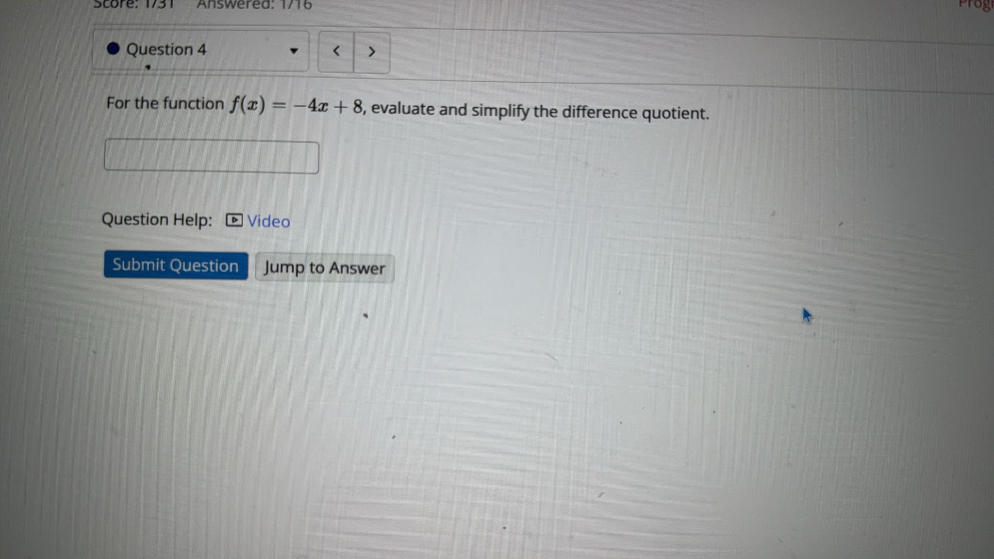 solve this Score: 1731 Answered: 1/16 . Question