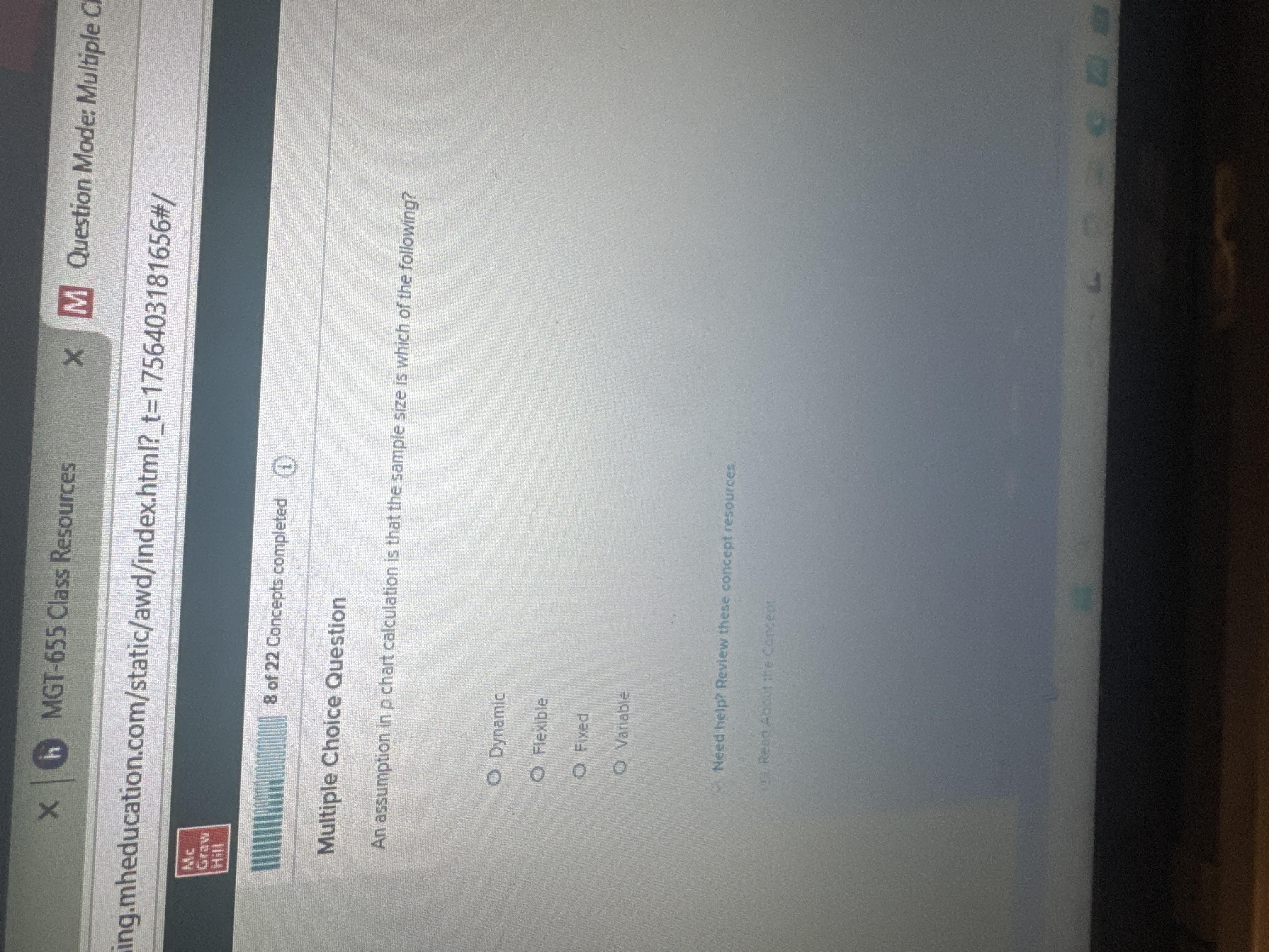 What is the answer? X h MGT-655 Class Resources X