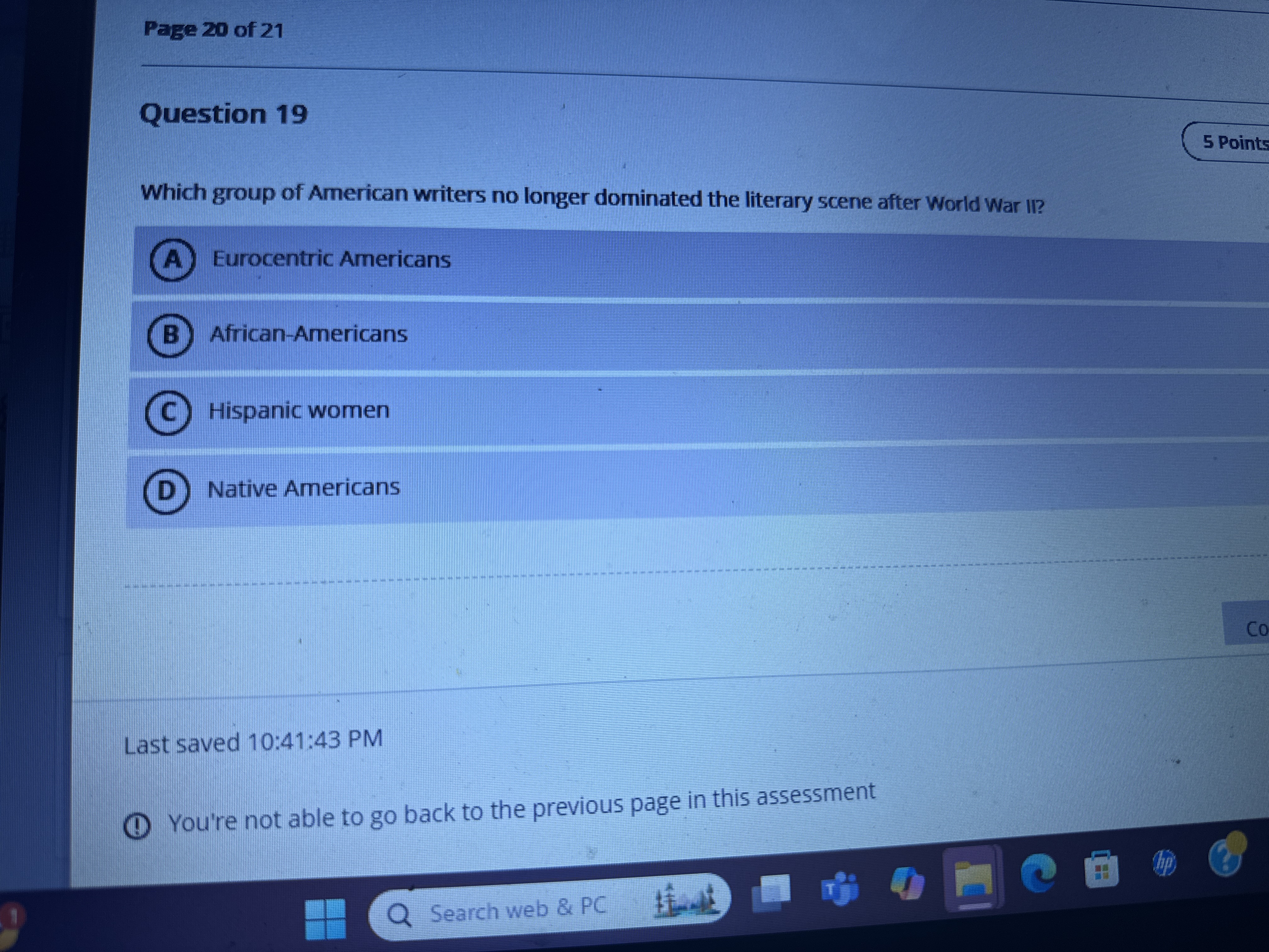Which is the correct answer Page 20 of 21