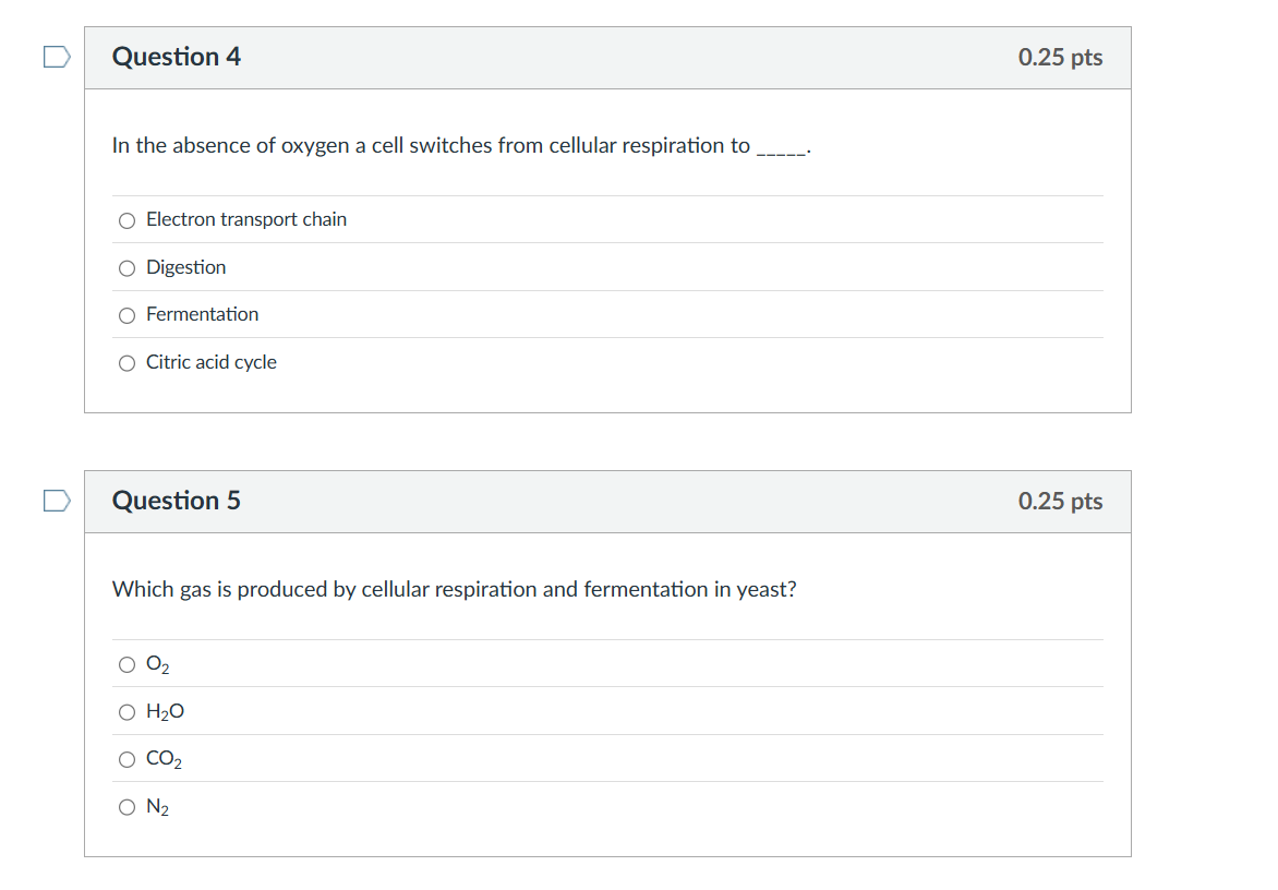 solve D Question 4 0.25 pts In the absence of
