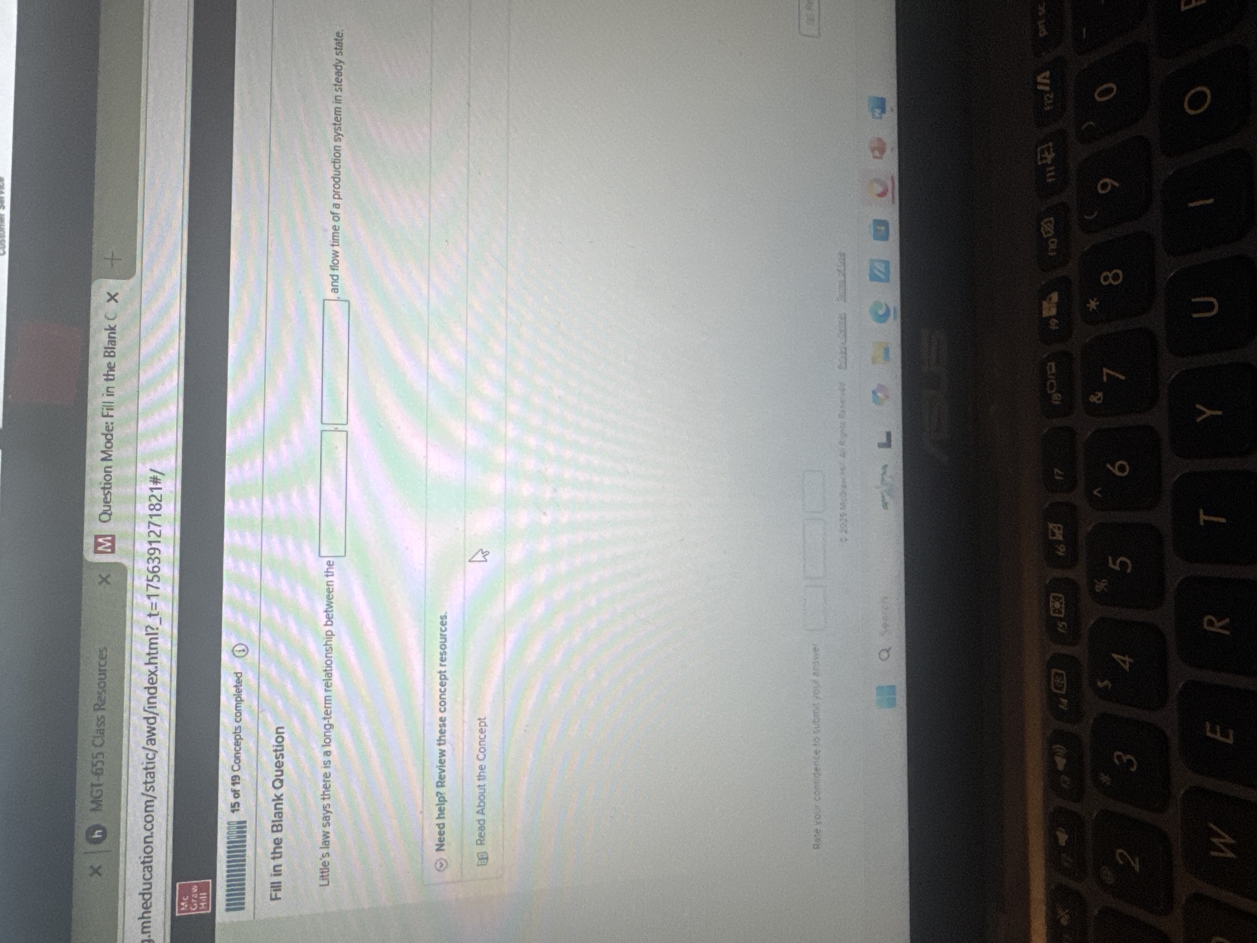 What is the answer? X h MGT-655 Class Resources X