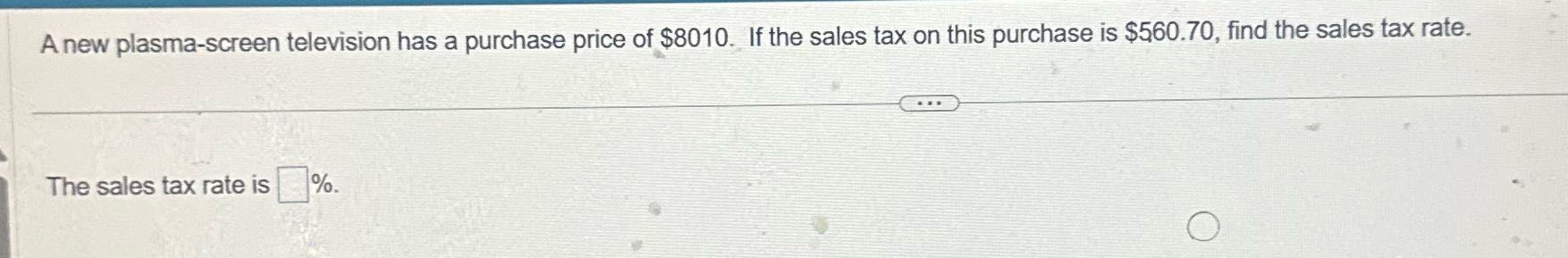 the question A new plasma-screen television has a