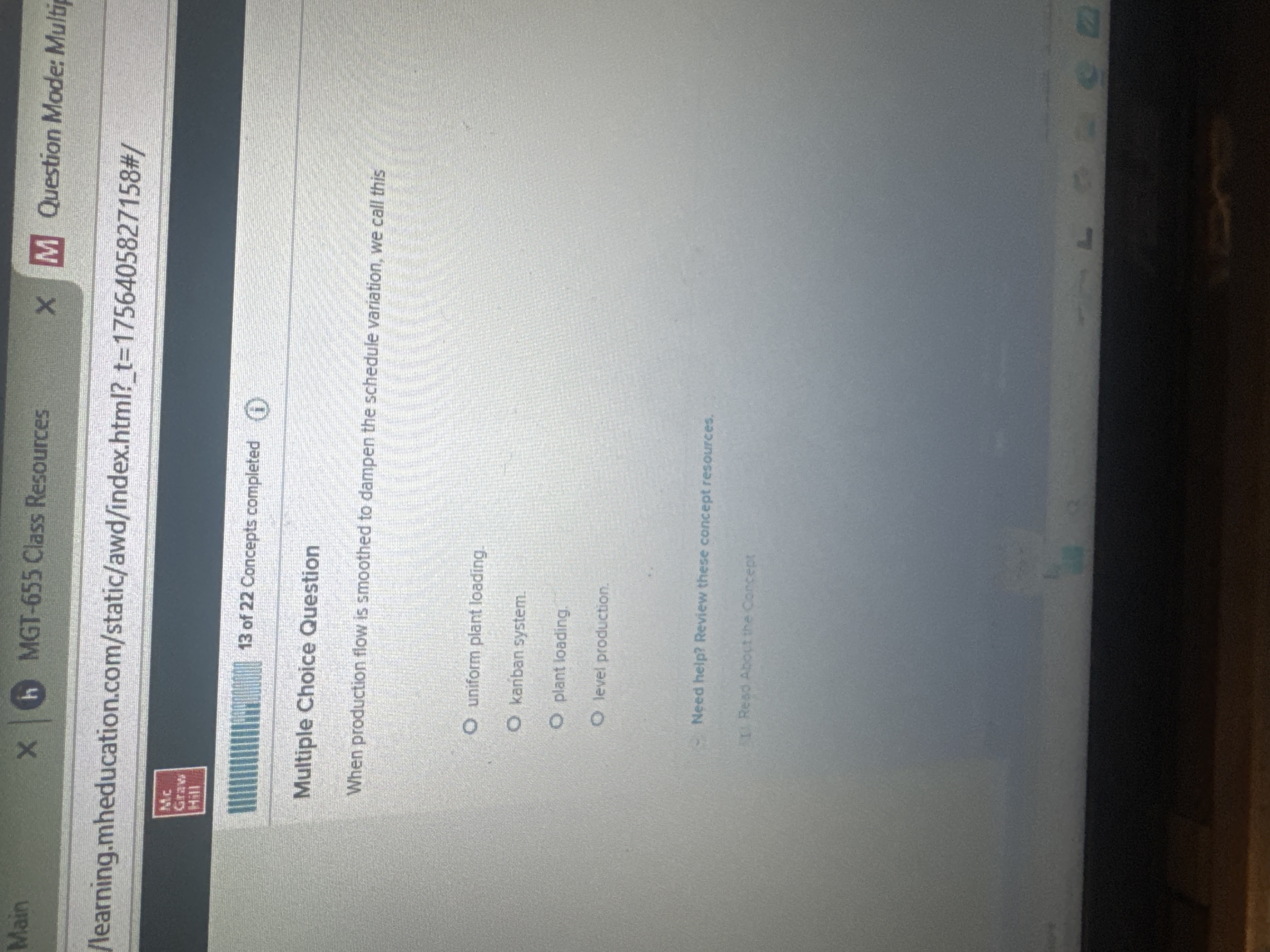 What is the answer? Main X h MGT-655 Class