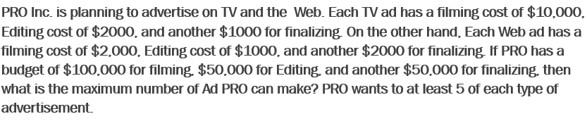 What is the final answer to this PRO Inc. is