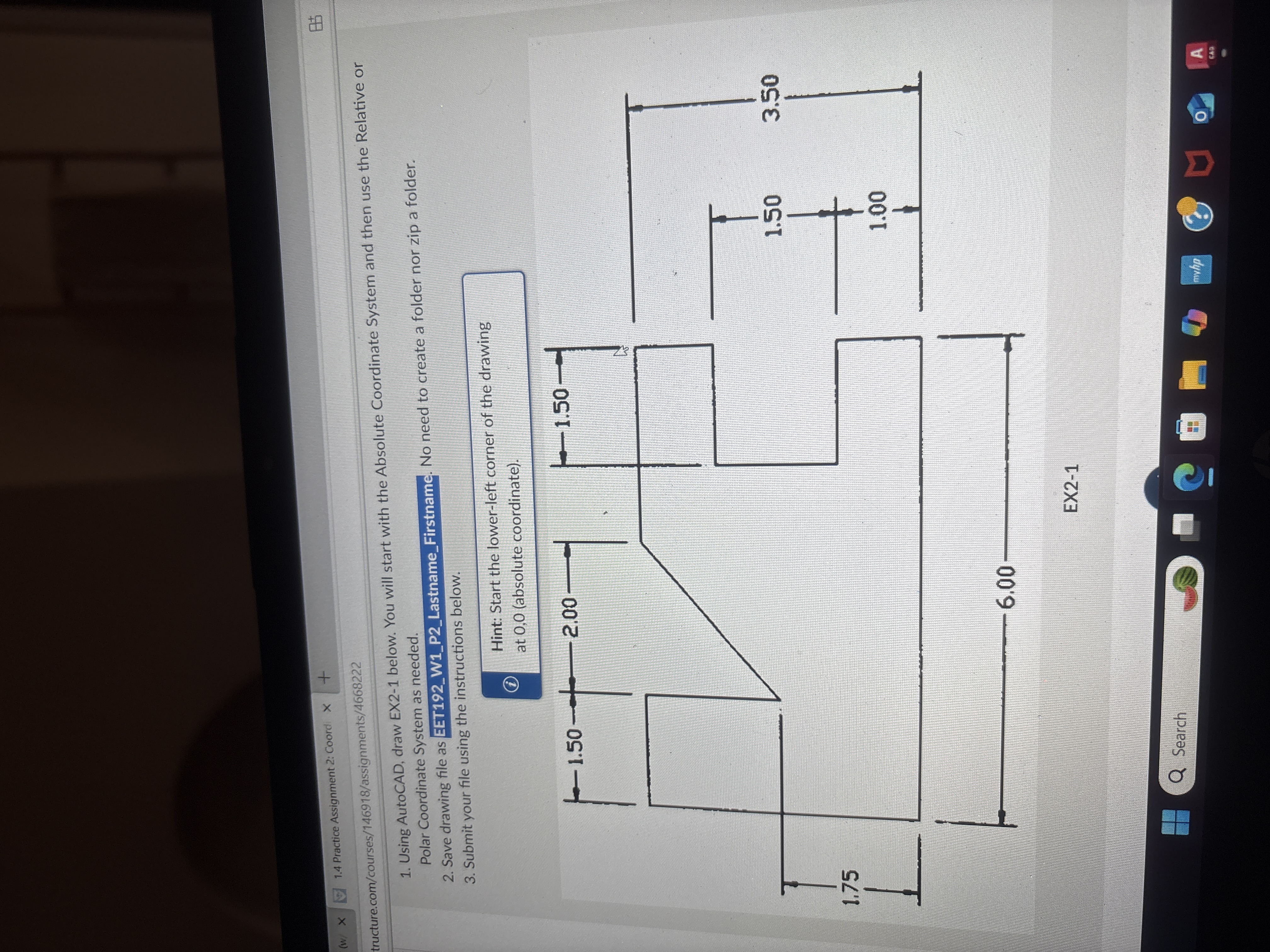 How to put in AutoCAD (w/ X 1.4 Practice