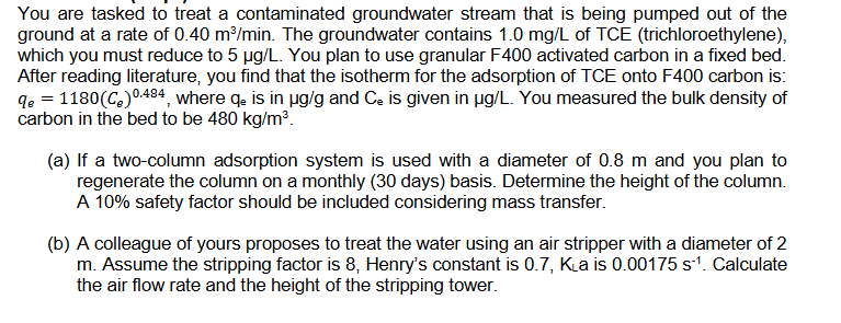 You are tasked to treat a contaminated