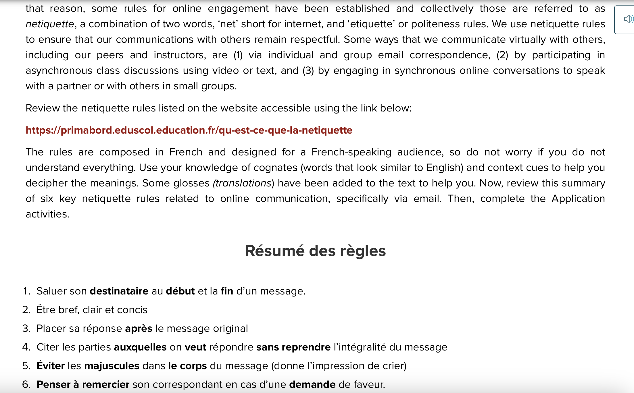 these questions after reading the list of French