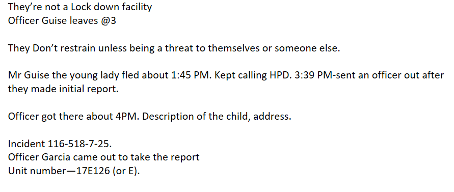 I called the holding facility at 6300 Chimney