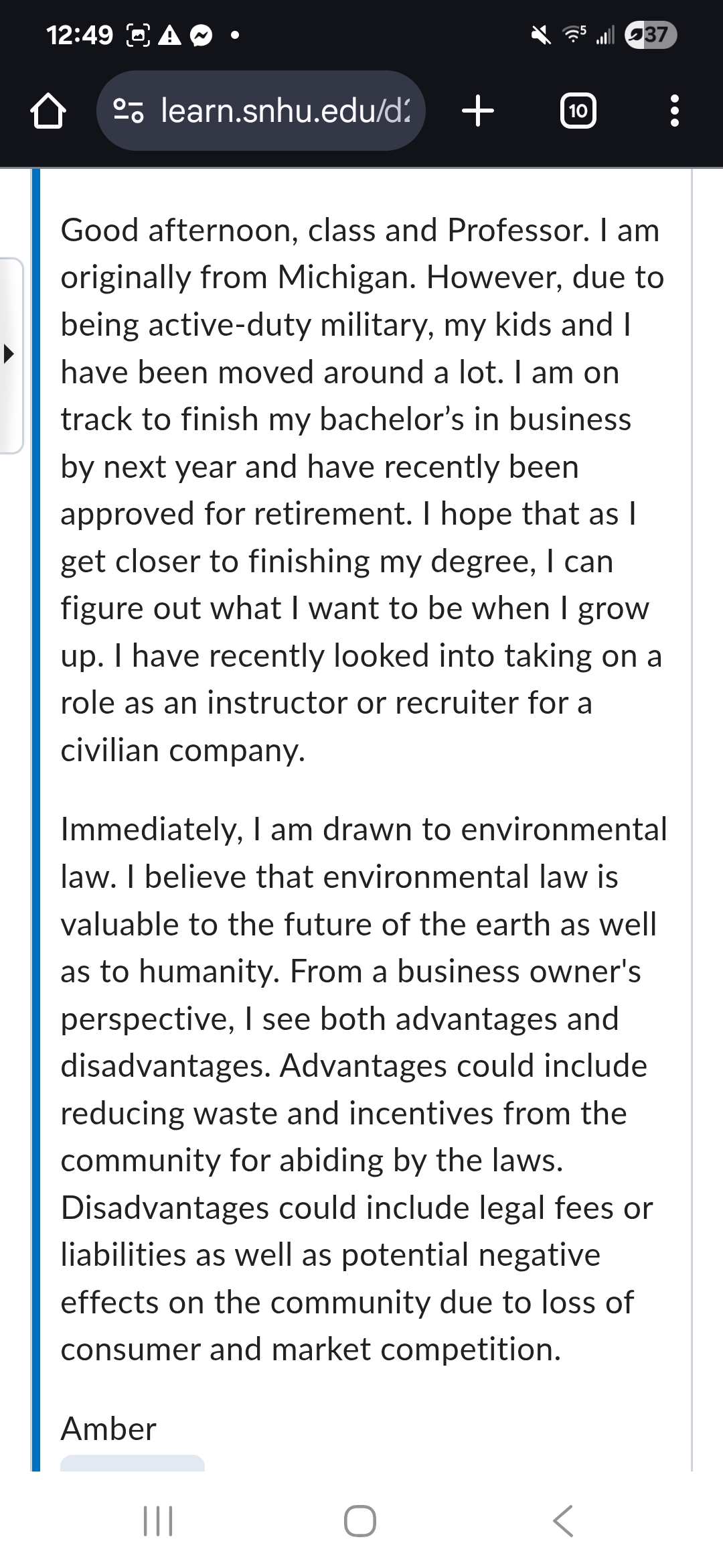 set: a ~ In your response posts, describe the