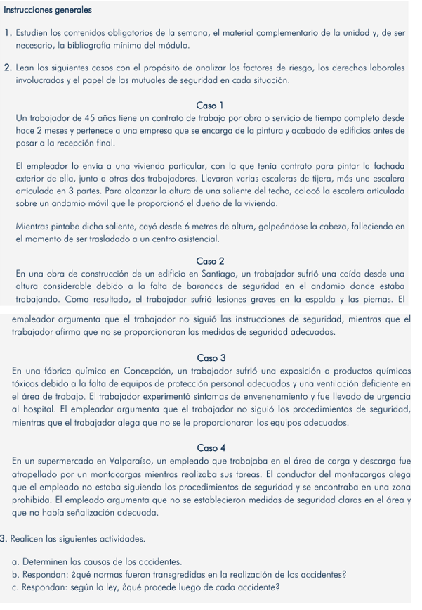 Instrucciones generales 1. Estudien los