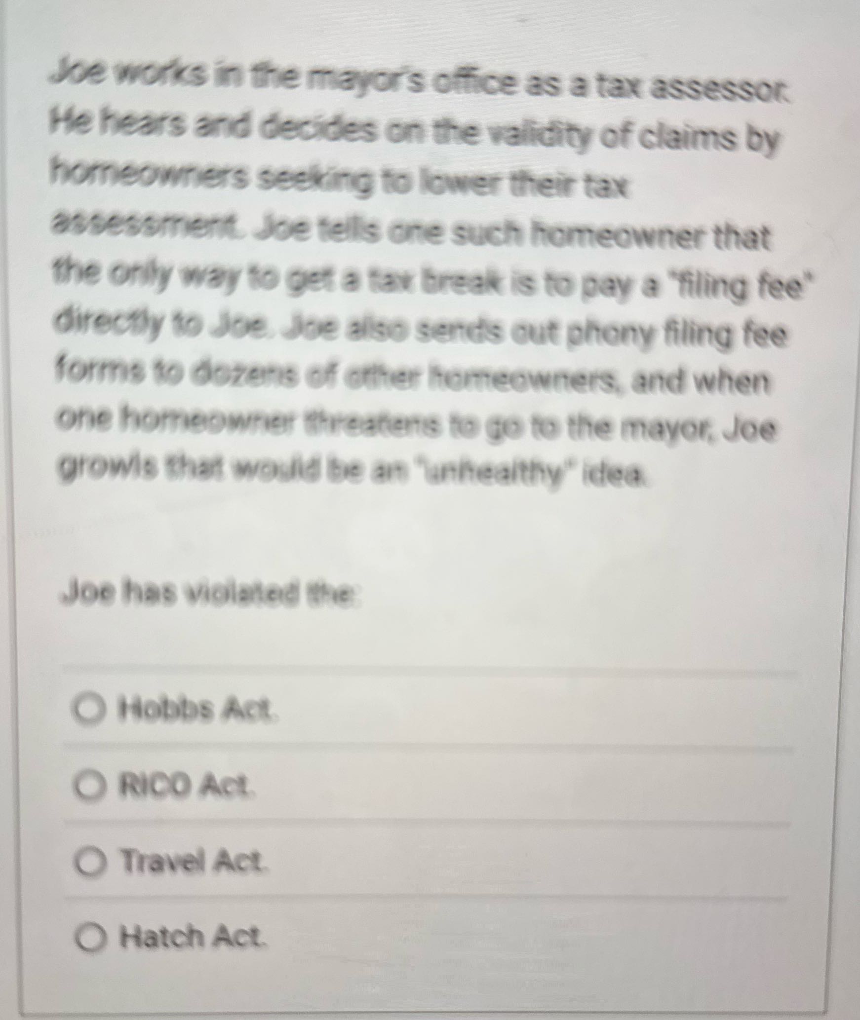 Cjus 400 Joe works in the mayor's office as a tax