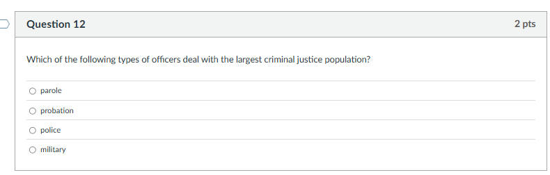 Regarding women and the criminal justice, select