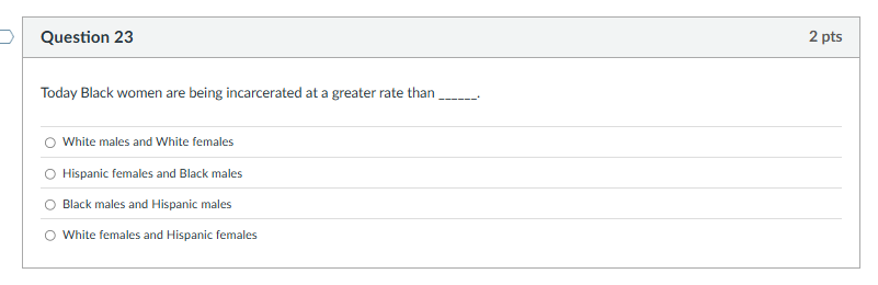 Regarding women and the criminal justice system,