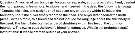 An owner of two buildings, located on separate,