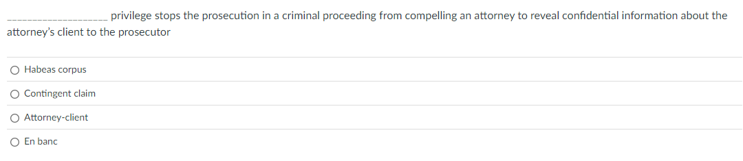 ____________________ privilege stops the