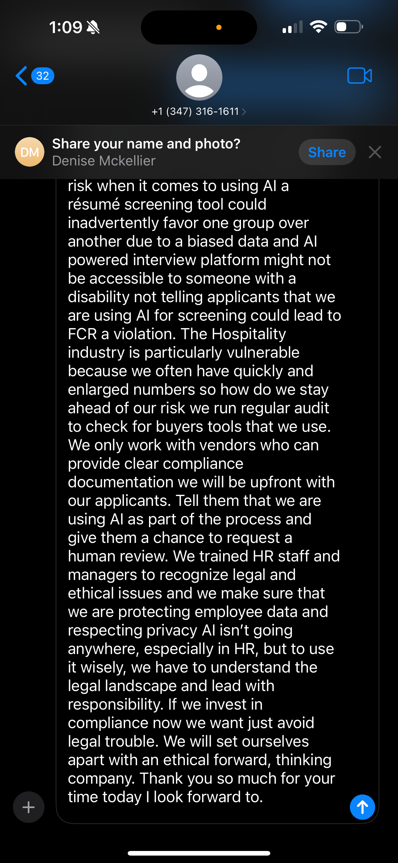 +1 (347) 316-1611 Share your name and photo?