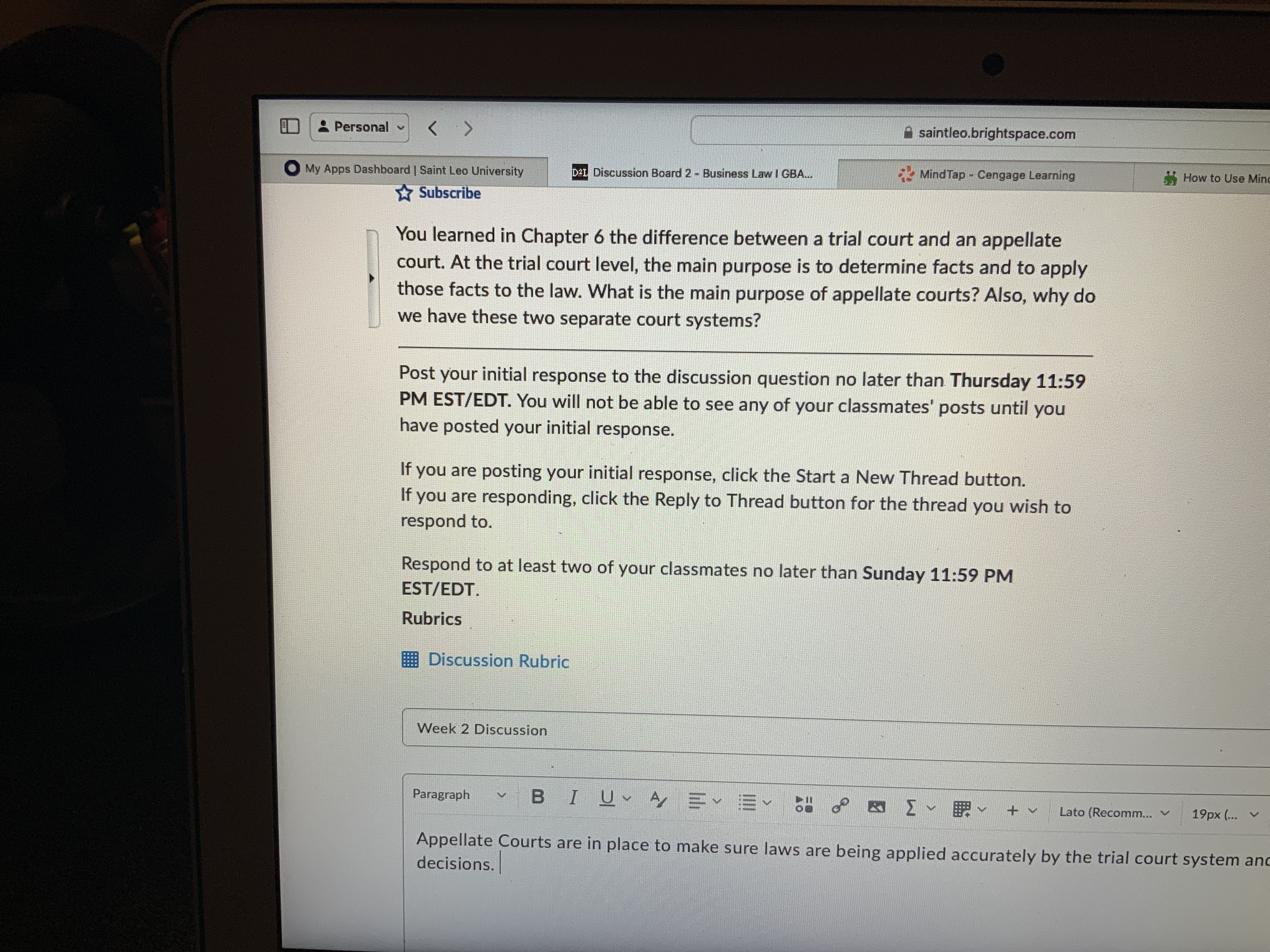 [Personal -) a oO My Apps Dashboard | Saint Leo