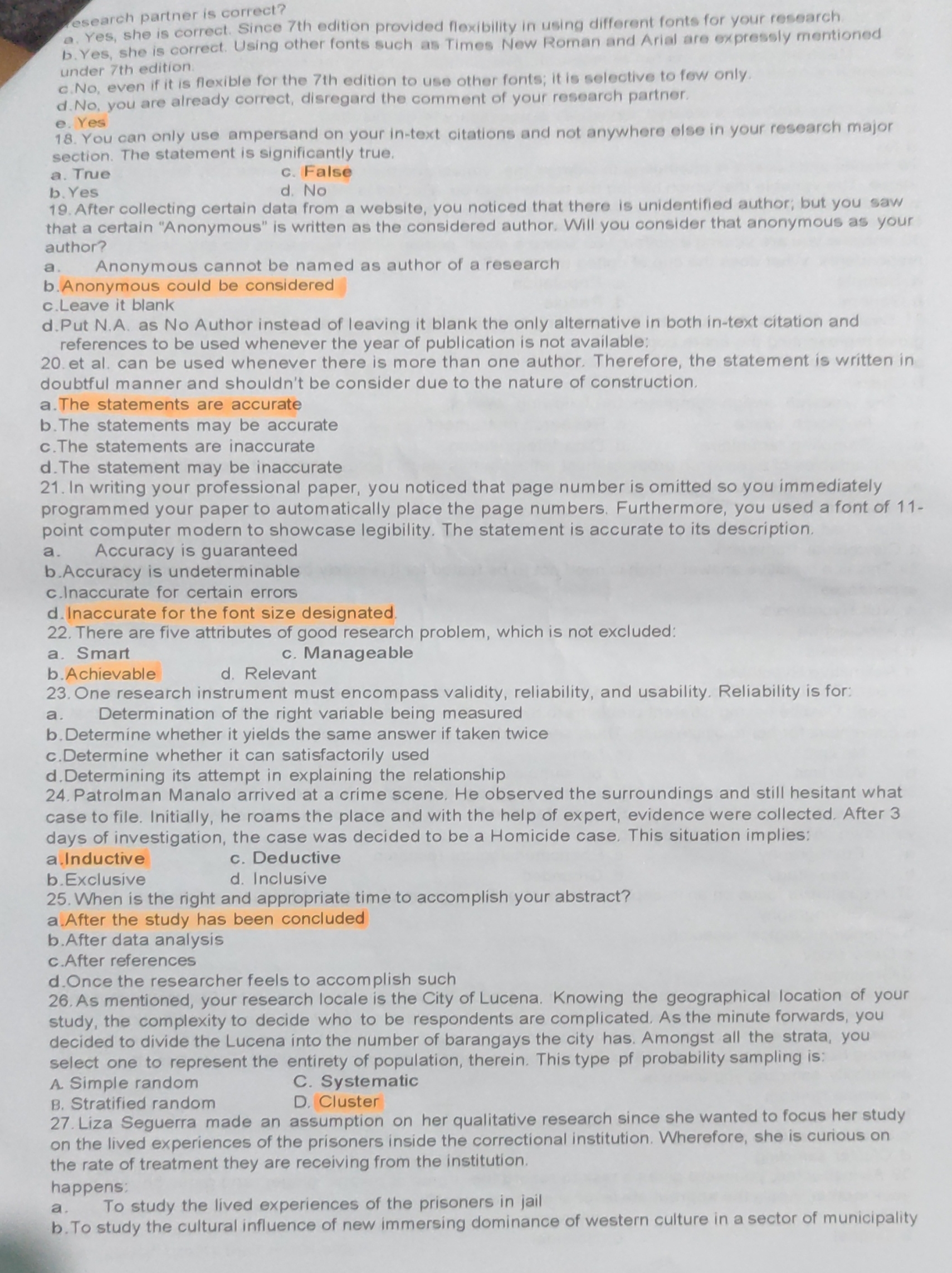 put correct answer, based