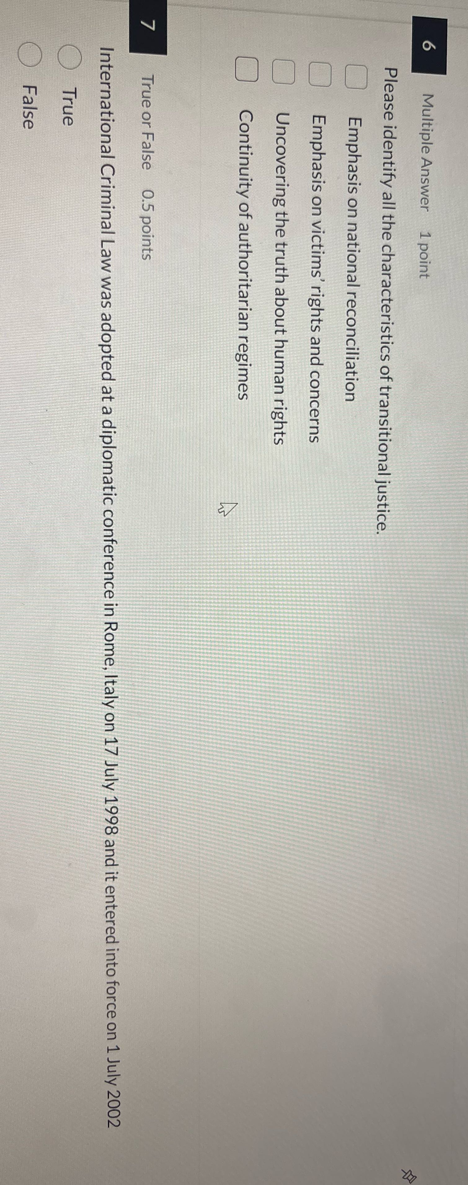 Pick the correct CJ answers Multiple Answer 1