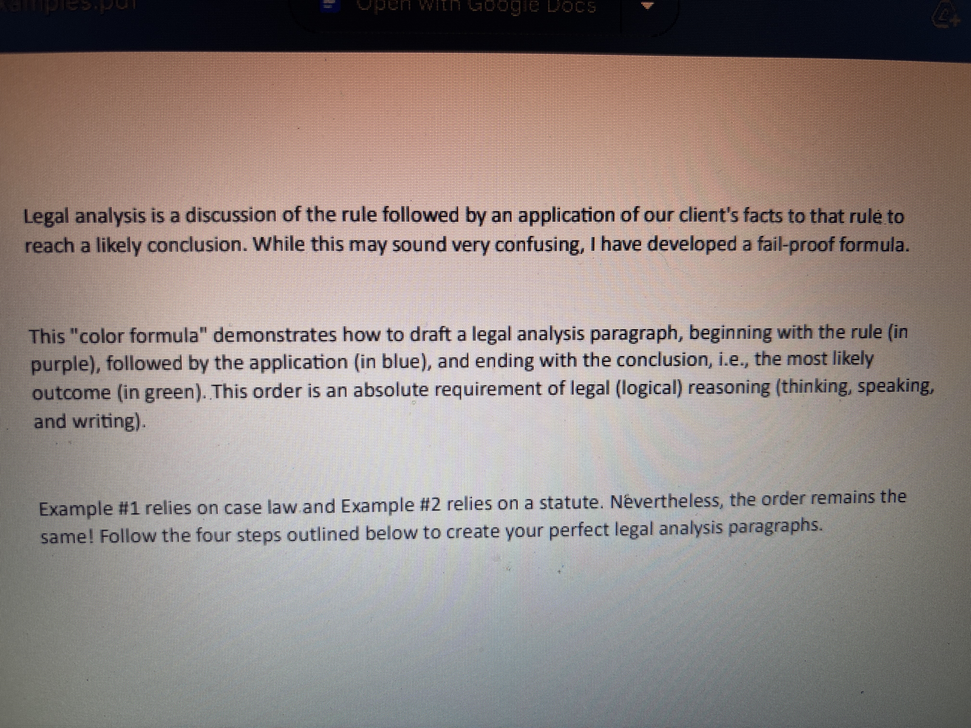 OCS Legal analysis is a discussion of the rule