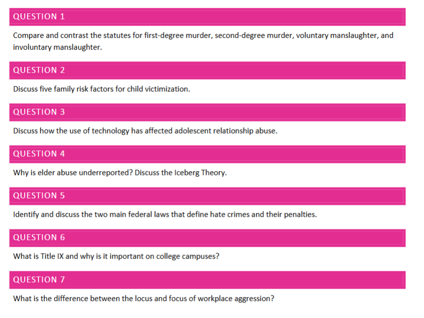 QUESTION 1 Compare and contrast the statutes for