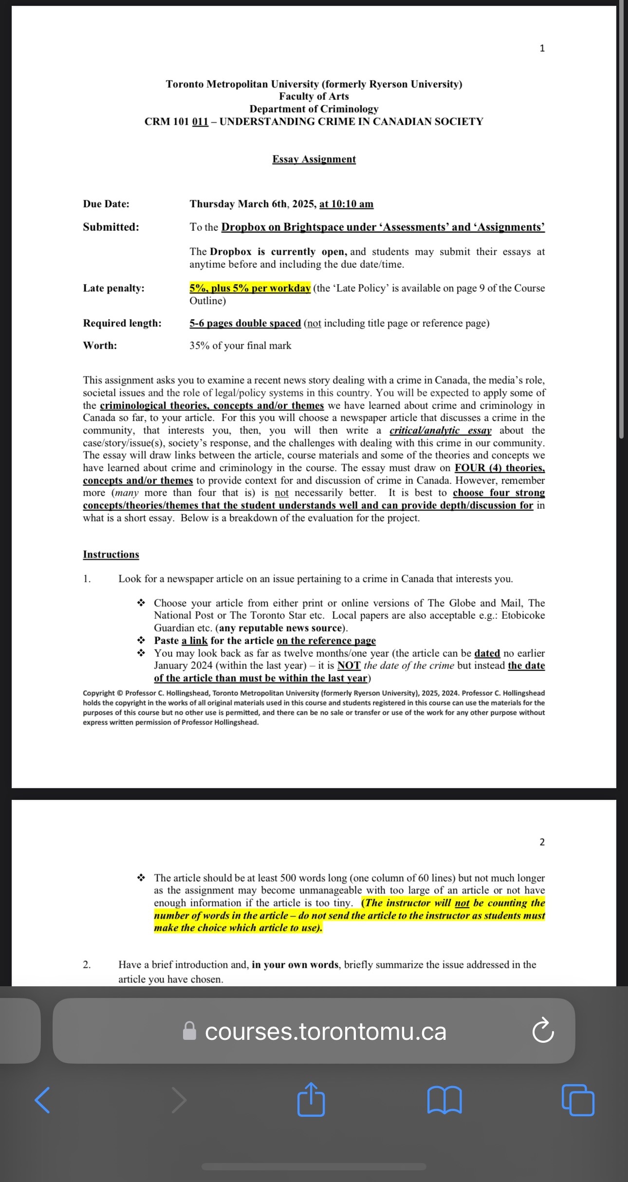 Toronto Metropolitan University (formerly Ryerson