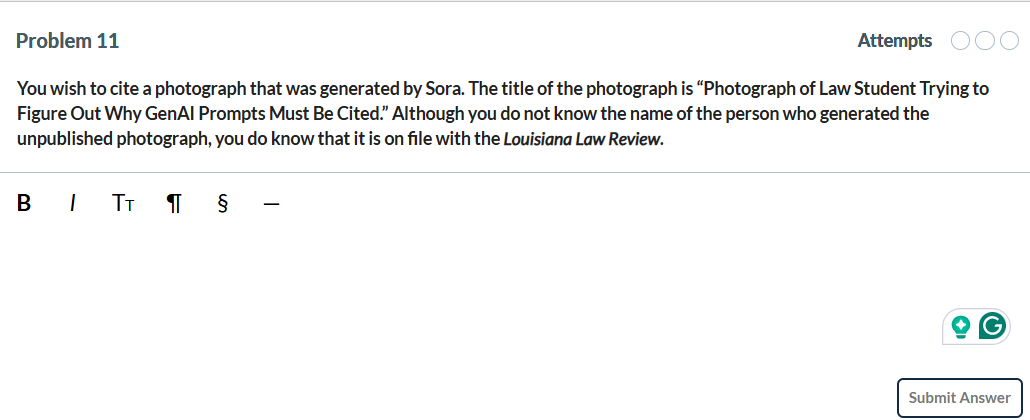 check blue book Problem 11 Attempts You wish to