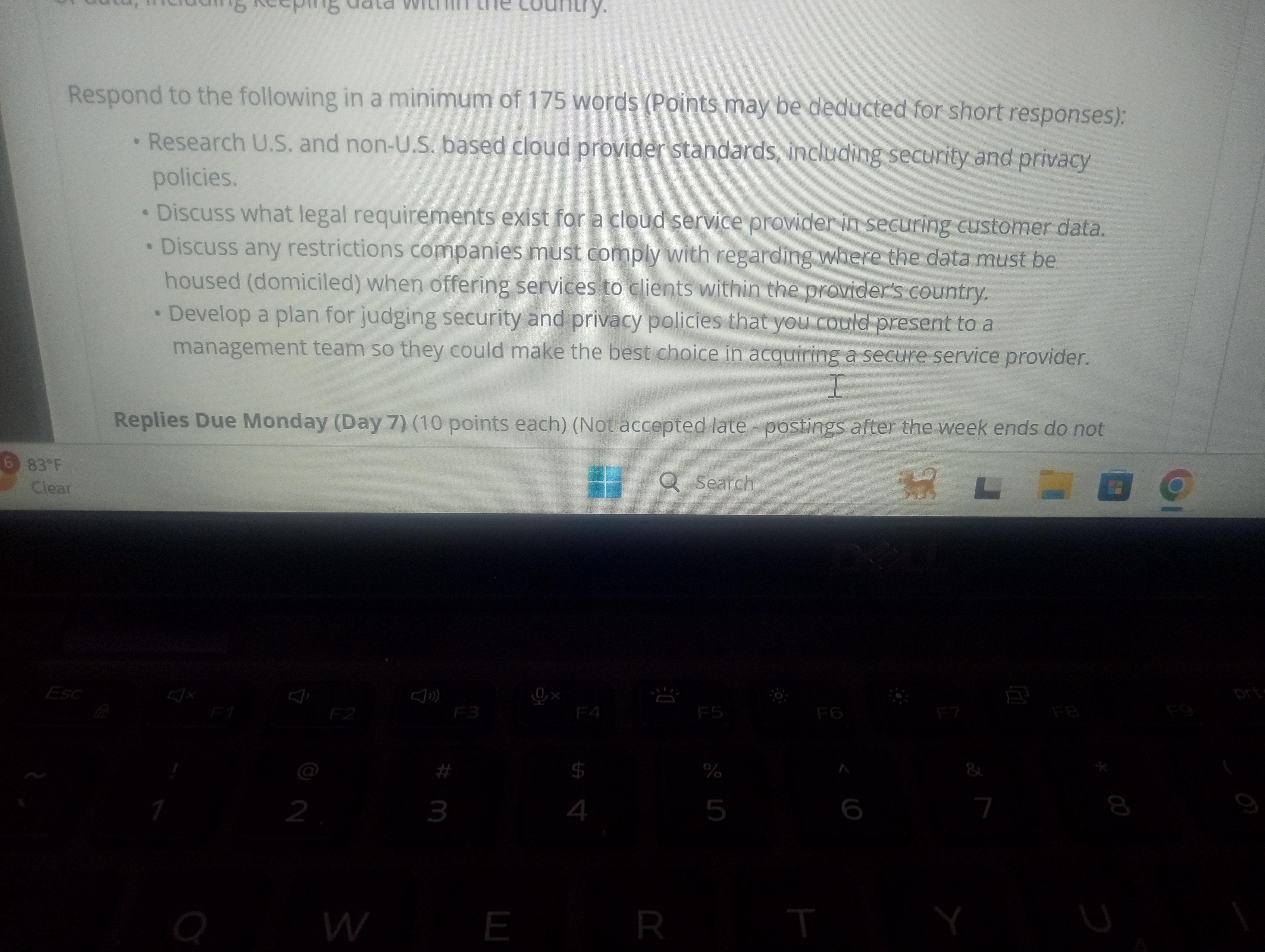 Respond to the following in a minimum of 175